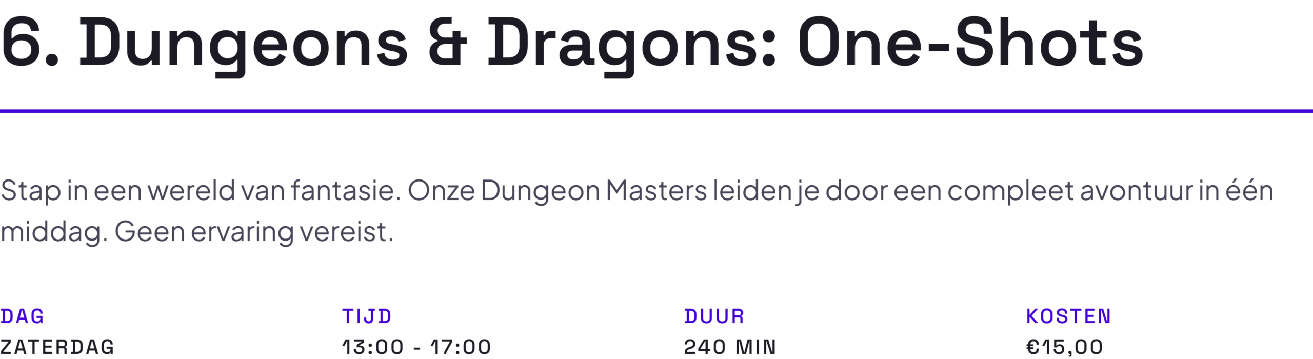 Dungeons & Dragons: One-Shots