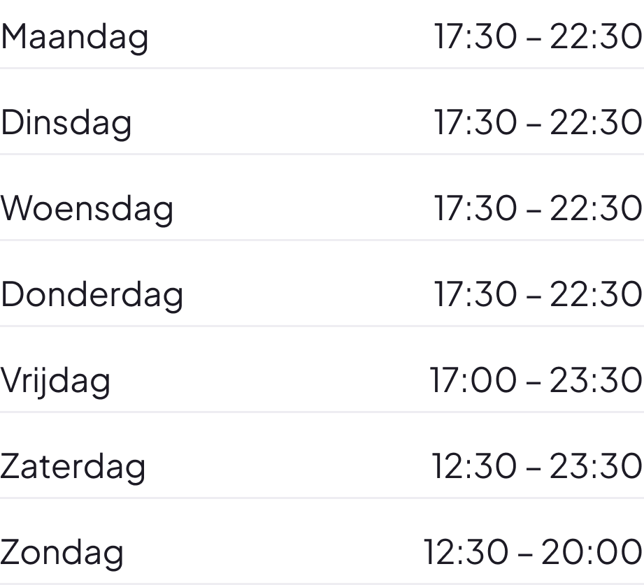Openingstijden