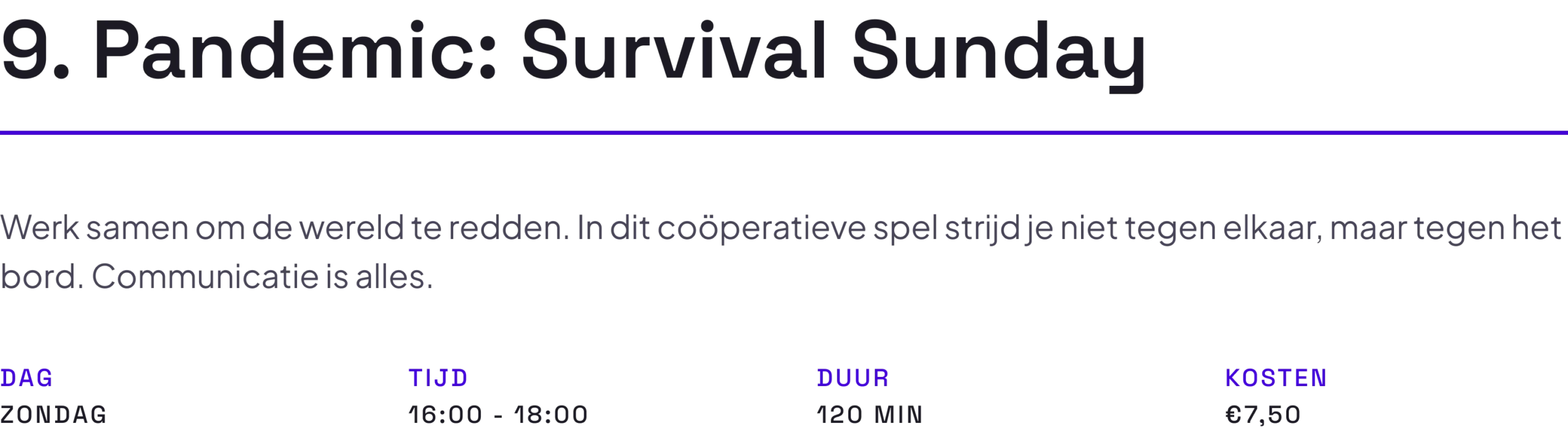 Pandemic: Survival Sunday